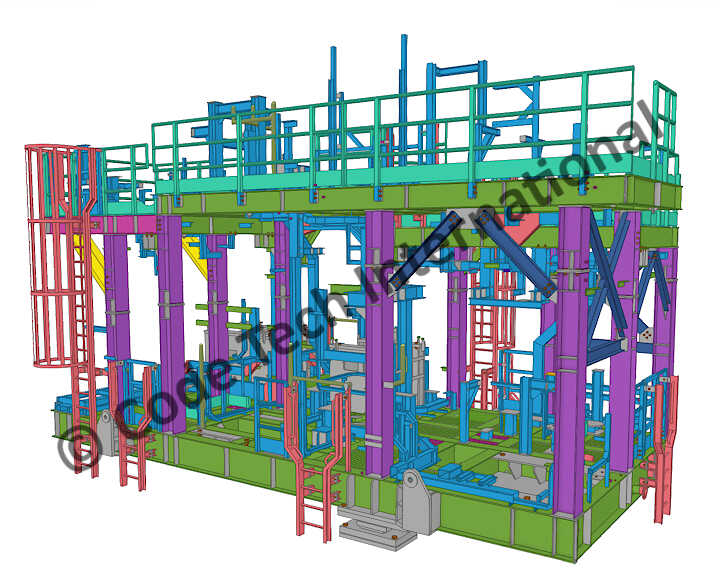 Offshore FPSO Refrigerant Compressor Skid Package Tekla Structures Steel Detailing