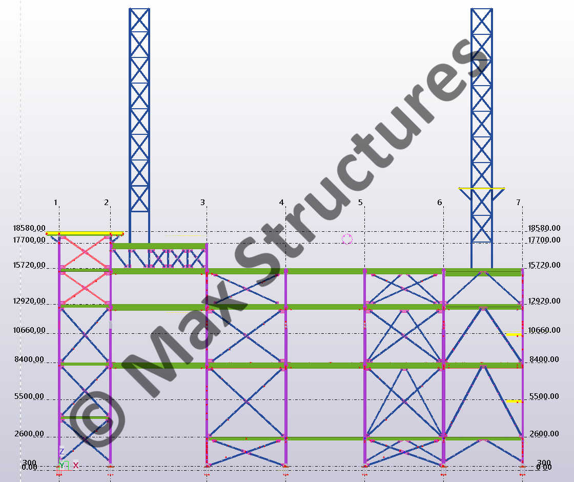 Mounting Complex Building Tekla Structures 3D Modeling Elevation